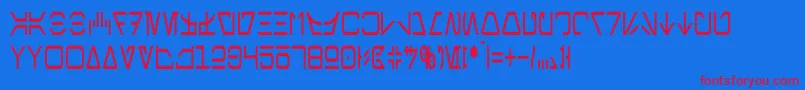 Police AurebeshCondensed – polices rouges sur fond bleu