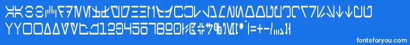 フォントAurebeshCondensed – 青い背景に白い文字