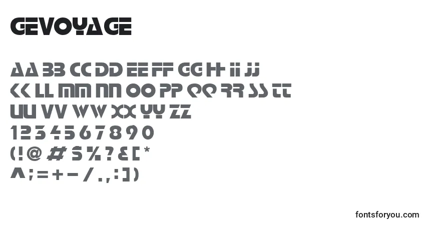 Шрифт GeVoyage – алфавит, цифры, специальные символы