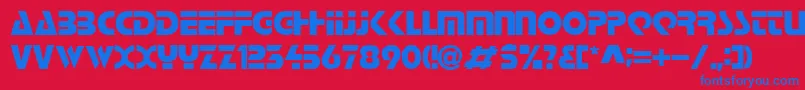 GeVoyage Font – Blue Fonts on Red Background