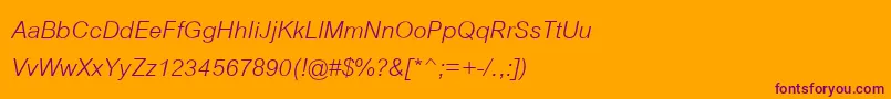 CordiaNewItalic Font – Purple Fonts on Orange Background