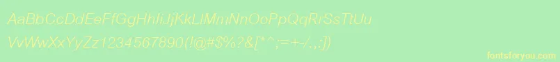 CordiaNewItalic Font – Yellow Fonts on Green Background