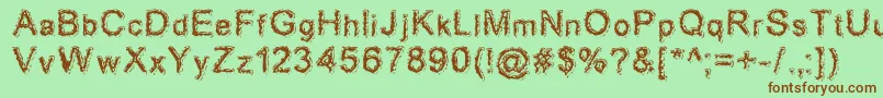 Шрифт Aciddreamer – коричневые шрифты на зелёном фоне
