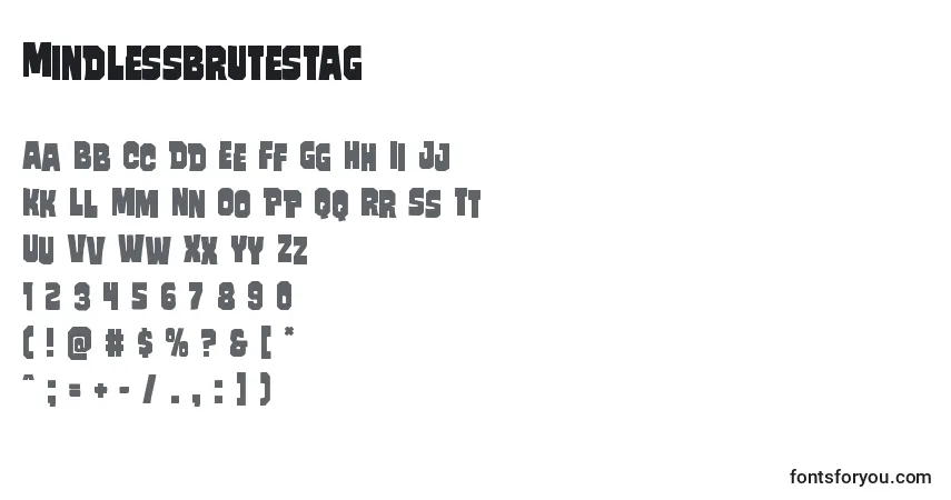 Шрифт Mindlessbrutestag – алфавит, цифры, специальные символы