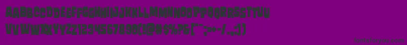Fonte Mindlessbrutestag – fontes pretas em um fundo violeta