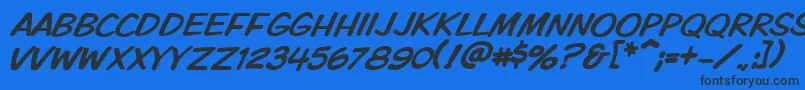 Vtckomixationcapsitalic Font – Black Fonts on Blue Background