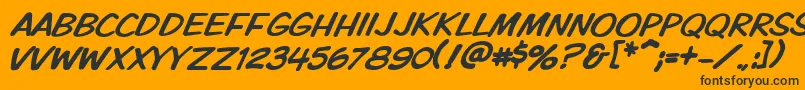 Vtckomixationcapsitalic Font – Black Fonts on Orange Background