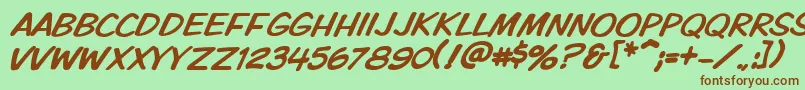 Vtckomixationcapsitalic Font – Brown Fonts on Green Background