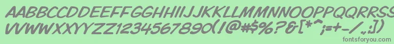 Vtckomixationcapsitalic Font – Gray Fonts on Green Background