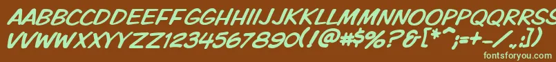 Шрифт Vtckomixationcapsitalic – зелёные шрифты на коричневом фоне