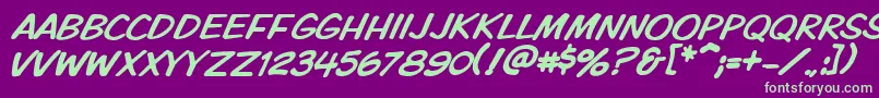 Vtckomixationcapsitalic Font – Green Fonts on Purple Background