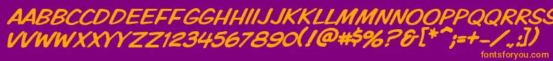 Vtckomixationcapsitalic Font – Orange Fonts on Purple Background