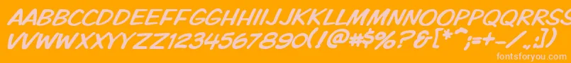 Vtckomixationcapsitalic Font – Pink Fonts on Orange Background