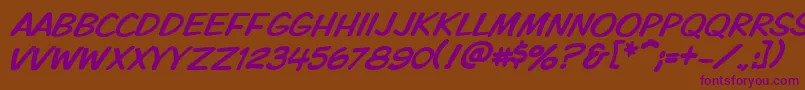 Vtckomixationcapsitalic Font – Purple Fonts on Brown Background