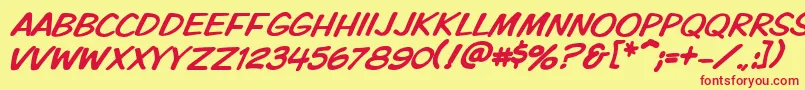 Vtckomixationcapsitalic Font – Red Fonts on Yellow Background