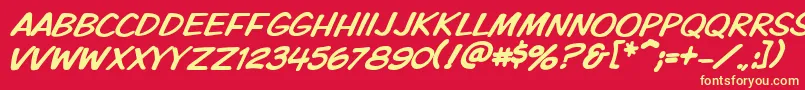 Vtckomixationcapsitalic Font – Yellow Fonts on Red Background