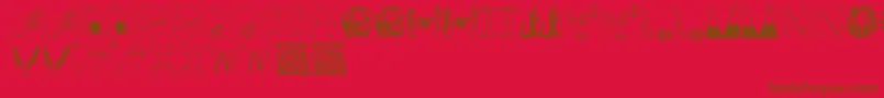 Fonte Animalinitials – fontes marrons em um fundo vermelho