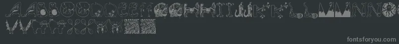 Шрифт Animalinitials – серые шрифты на чёрном фоне