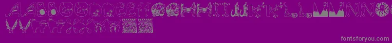 Police Animalinitials – polices grises sur fond violet