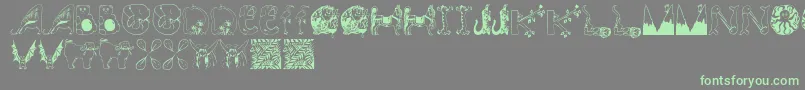 Animalinitials Font – Green Fonts on Gray Background
