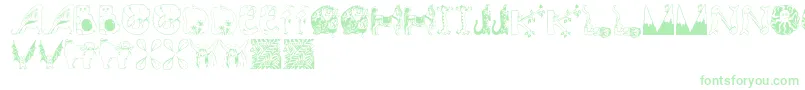 Animalinitials Font – Green Fonts on White Background