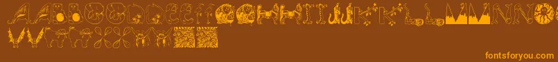 Подробнее о шрифте Animalinitials Шрифт Animalinitials – оранжевые шрифты на коричневом фоне