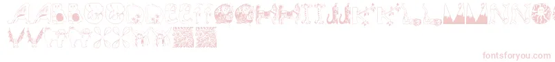 Animalinitials Font – Pink Fonts on White Background