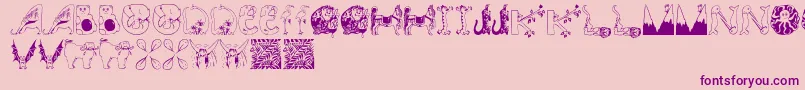 Animalinitials Font – Purple Fonts on Pink Background