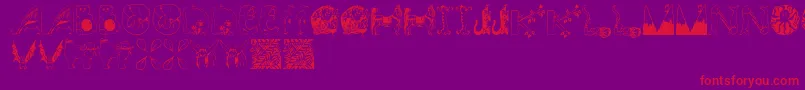 Animalinitials Font – Red Fonts on Purple Background