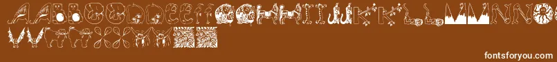 Animalinitials Font – White Fonts on Brown Background