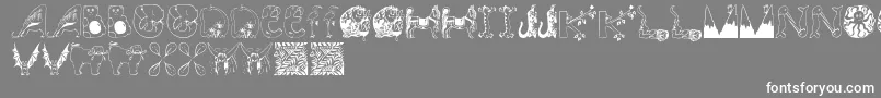 Animalinitials Font – White Fonts on Gray Background