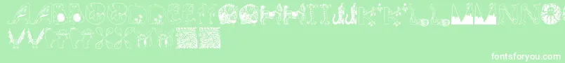 Animalinitials Font – White Fonts on Green Background