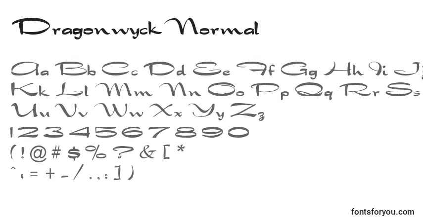 A fonte DragonwyckNormal – alfabeto, números, caracteres especiais