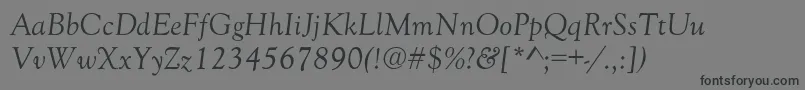 Шрифт GoudyOldStyleNormalItalic – чёрные шрифты на сером фоне