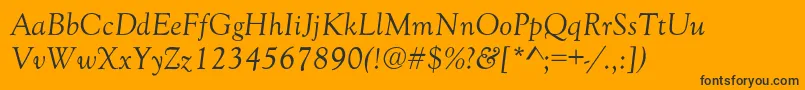 GoudyOldStyleNormalItalic Font – Black Fonts on Orange Background