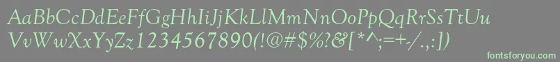 Шрифт GoudyOldStyleNormalItalic – зелёные шрифты на сером фоне