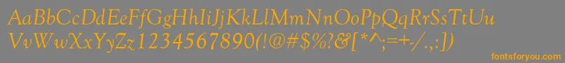 Шрифт GoudyOldStyleNormalItalic – оранжевые шрифты на сером фоне