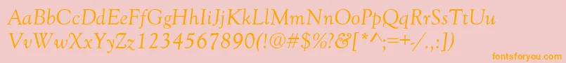 Шрифт GoudyOldStyleNormalItalic – оранжевые шрифты на розовом фоне