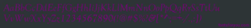 Шрифт GoudyOldStyleNormalItalic – фиолетовые шрифты на чёрном фоне