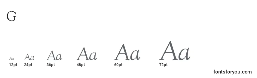 GoudyOldStyleNormalItalic Font Sizes