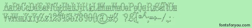 BrucedoublepicaBeveled Font – Black Fonts on Green Background