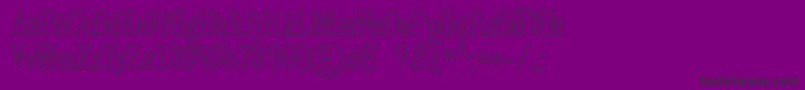 BrucedoublepicaBeveled-Schriftart – Schwarze Schriften auf violettem Hintergrund