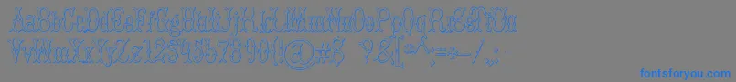 BrucedoublepicaBeveled-Schriftart – Blaue Schriften auf grauem Hintergrund