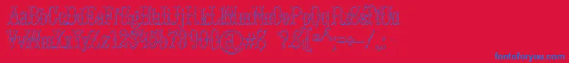 BrucedoublepicaBeveled Font – Blue Fonts on Red Background