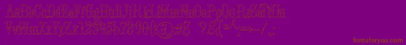 BrucedoublepicaBeveled Font – Brown Fonts on Purple Background