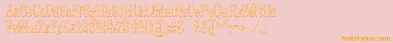 BrucedoublepicaBeveled Font – Orange Fonts on Pink Background