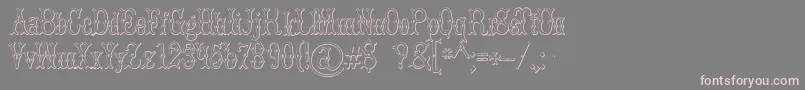 BrucedoublepicaBeveled Font – Pink Fonts on Gray Background