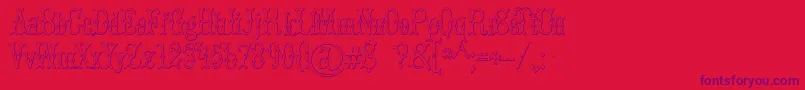 BrucedoublepicaBeveled Font – Purple Fonts on Red Background