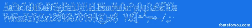 BrucedoublepicaBeveled-fontti – valkoiset fontit sinisellä taustalla