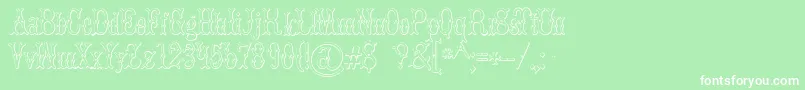 BrucedoublepicaBeveled Font – White Fonts on Green Background